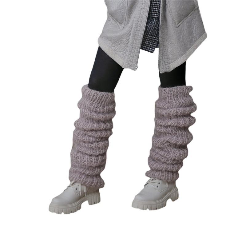 European and American Mohair Long Tube Pile Socks for Women, Fashionable and Casual Y2K Knitted Pile Socks Set
