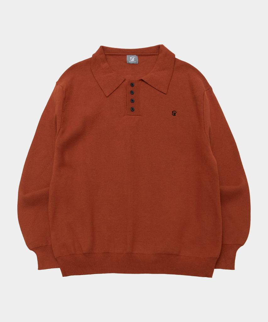 SOMEPLACE MAN Basic Rugby Single Collar Soft Knit Sweatshirt_3 Colors