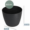 KADAX Doniczka Donica Na Kwiaty 13cm Osłonka Okrągła Kwietnik Plastikowa Antracyt