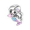 Orstarry 925 Silver Cartoon character Mermaid Original Pendants Bracelet Charms Fit Jewelry Party Beads DIY Fine Gifts