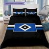 Hamburger SV Geometric Logo 3Pcs Bedding Set, Duvet Cover with 2 Pillowcases, Football Club Bed Linens, No Comforter No Pillow Core