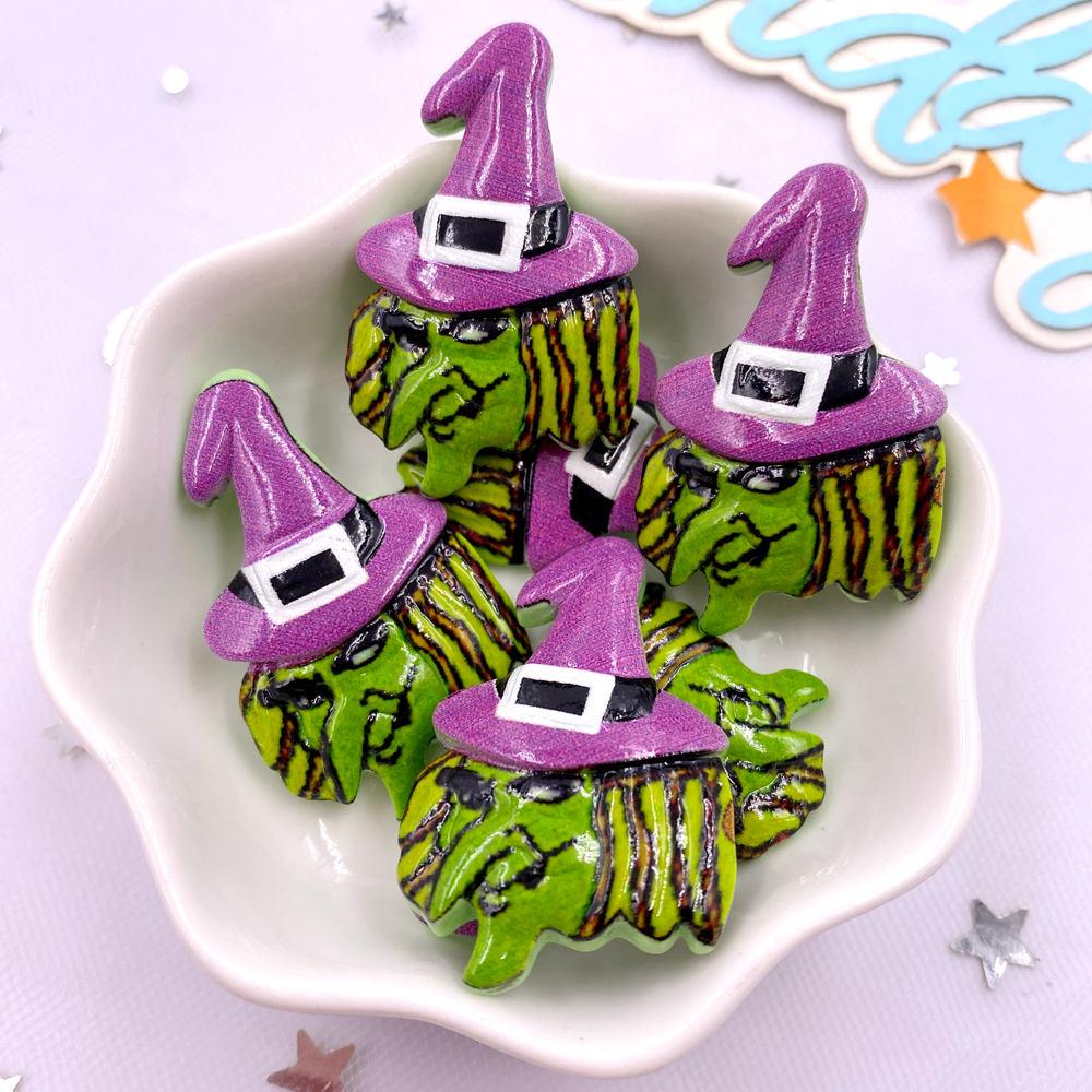 8 шт. Полимерные красочные 3D Большая тыква Голова черепа Призраки Дом ведьмы Фигурки Плоская задняя сторона Каменный декор DIY Хэллоуин Скрапбукинг Поделки