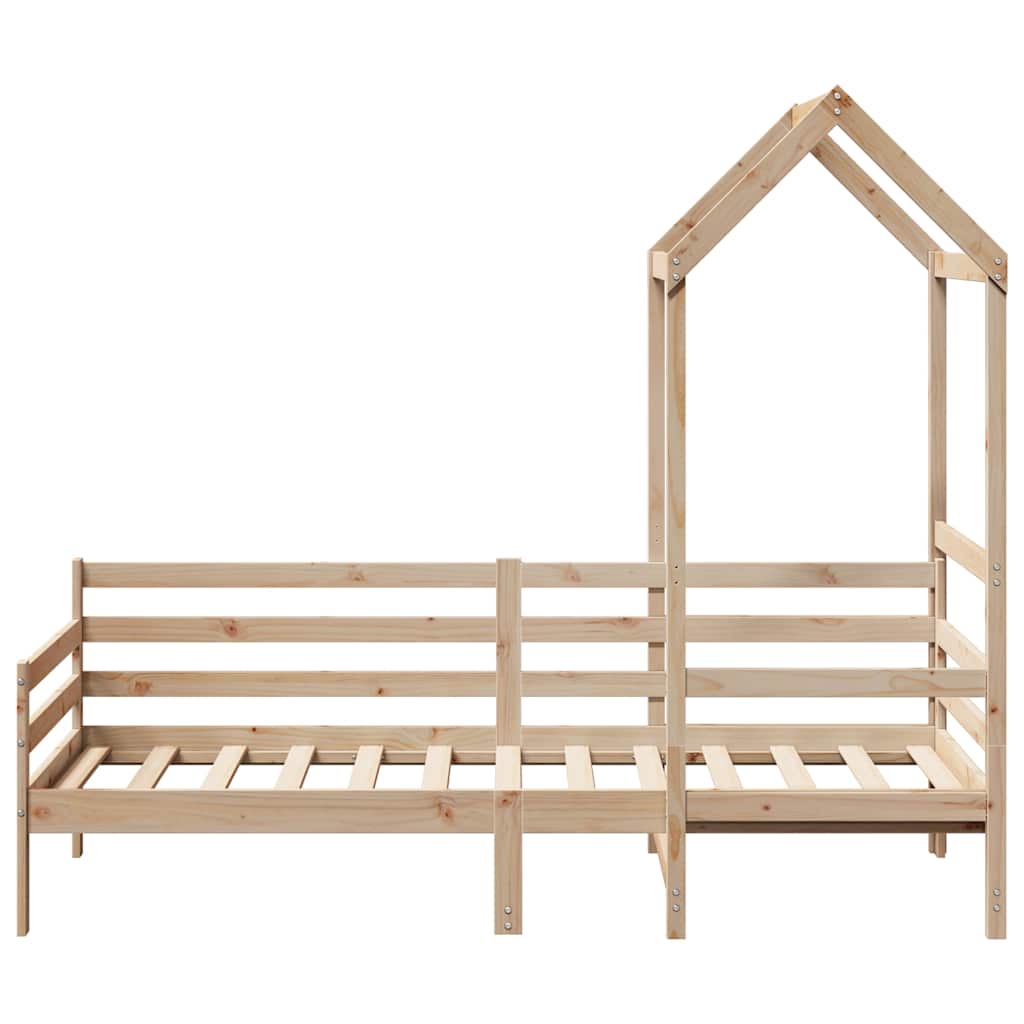 Daybed with Canopy 80 x 200 cm Solid Pine Wood