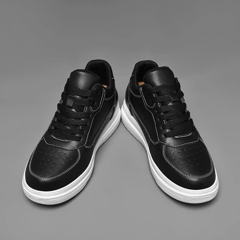 Новые мужские вулканизированные туфли на толстой подошве, удобные мужские повседневные туфли, уличные кроссовки, модная мужская обувь для скейтборда высокого класса