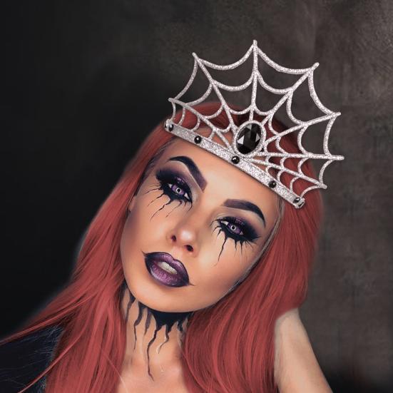 Хэллоуинская корона-паутина, жуткая тиара-паутина, головной убор для женщин и девочек, аксессуар для костюмированной вечеринки на Хэллоуин