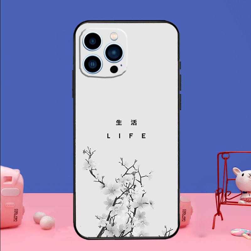 Life With Death Phone Case For iPhone 16 15 14 13 11 12 Pro Max 13 12 mini XR 15 16 Plus 16e Bumper Cover