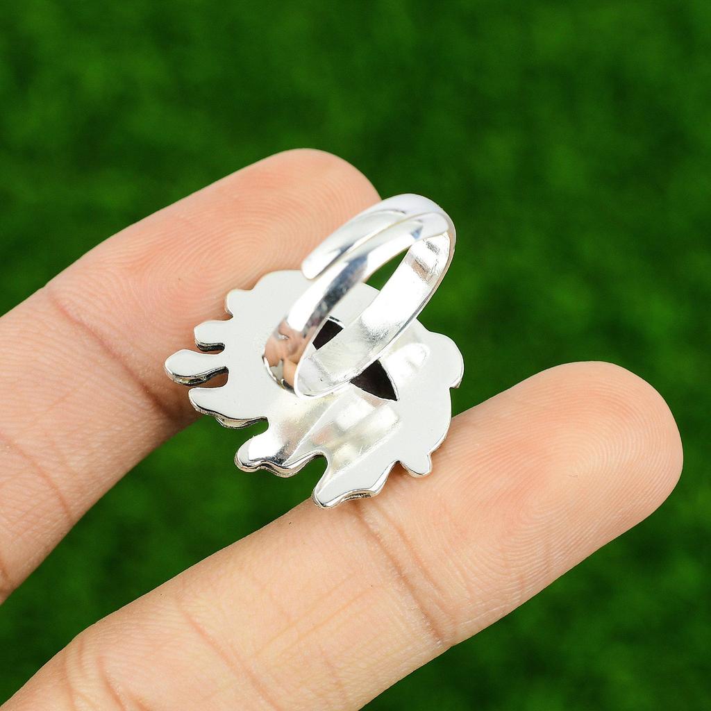 Сделка ко Дню матери Кольцо-заявление из стерлингового серебра 925 пробы с натуральным рубином и цоизитом для жены