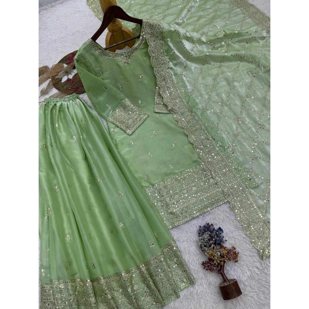 Пакистанский дизайнерский salwar-камиз для вечеринки Индийский этнический костюм Palazzo в стиле Болливуда