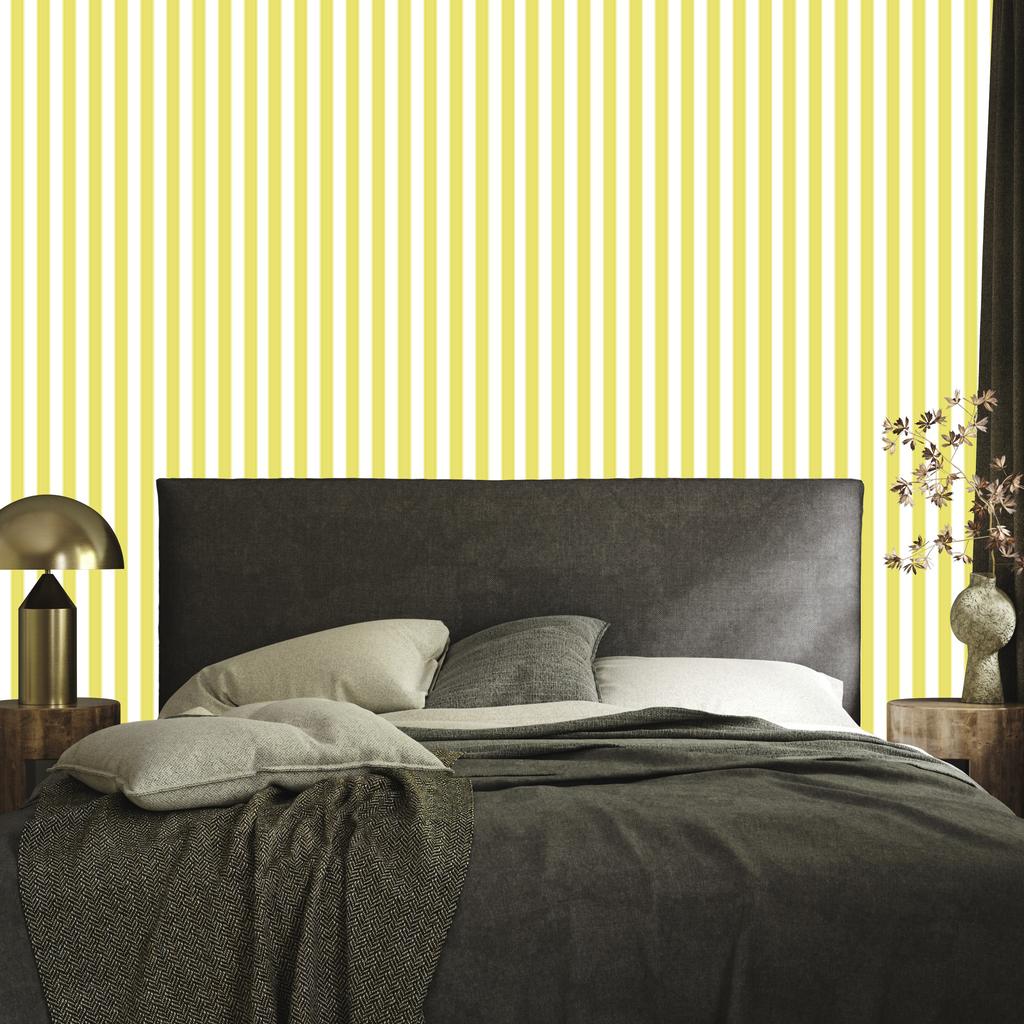 Striped Wallpaper Cream, White and Yellow for Living Room and Bedroom 50x1000