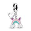Подвески 925 Originales Silver Rainbow Horse Series Очаровательные музыкальные наушники Подвеска Fit 925 Оригинальный браслет Женские украшения 