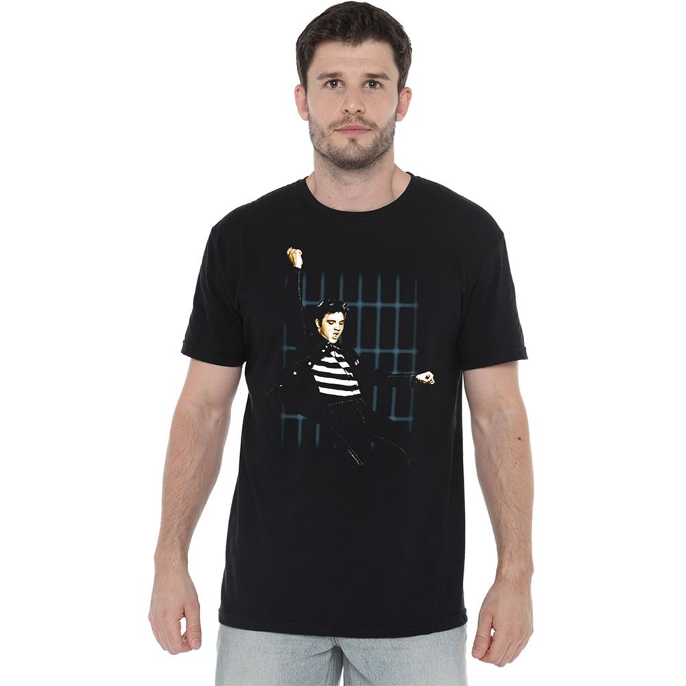 Elvis Presley Unisex Adult Blue Bars T-Shirt