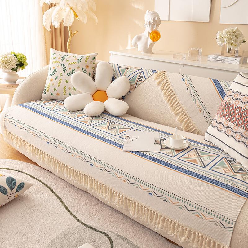 Подушка для дивана из хлопкового льна Four Seasons Universal Bohemian Ethnic Ins Style, полотенце для спинки, полный чехол, нескользящий чехол для дивана, чехол