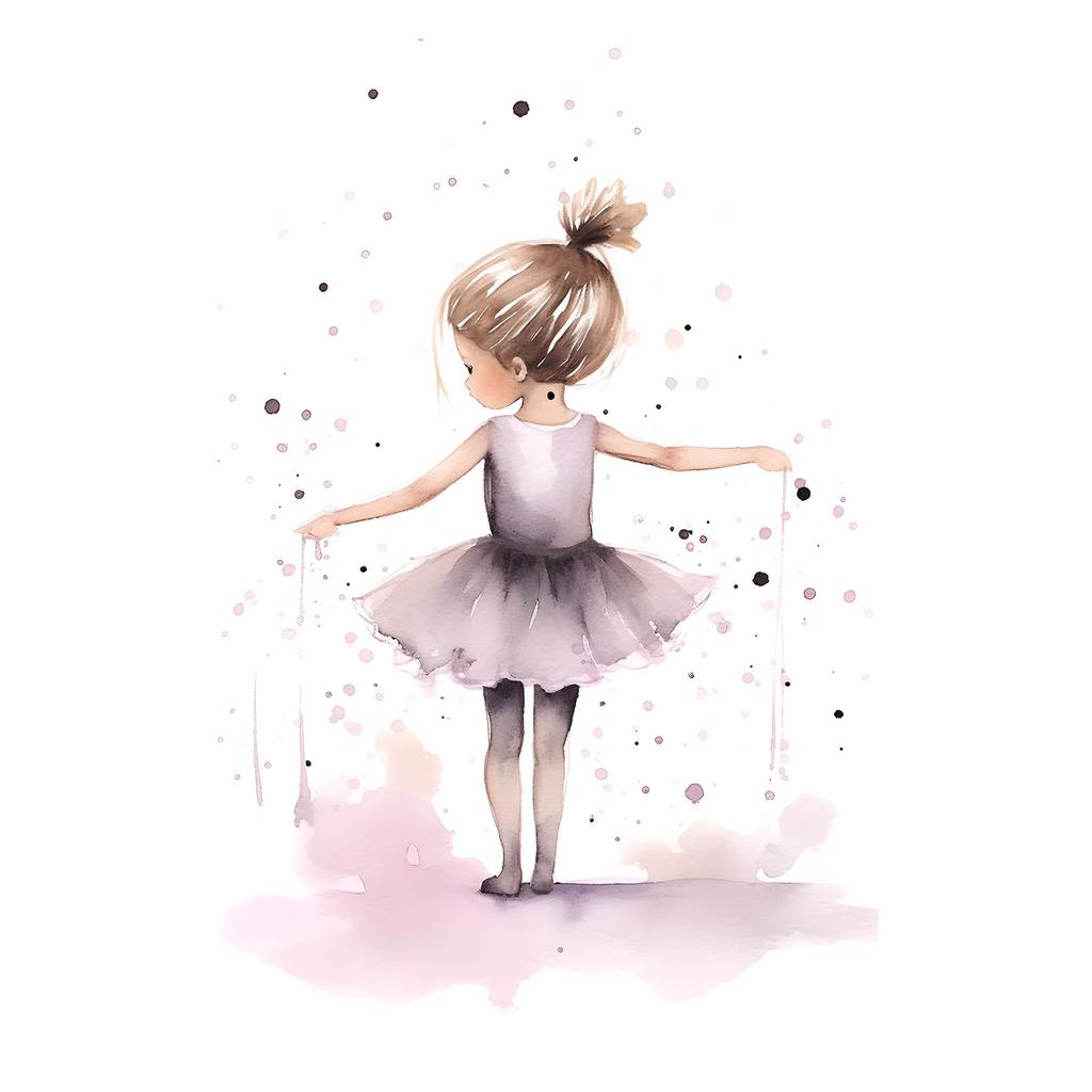 Tańcząca Balerina - Różowa Magia Tańcząca Balerina - Różowa Magia, 70X100 Cm, Rama Drewniana Ciemny Brąz, Papier Matowy 230 Gsm