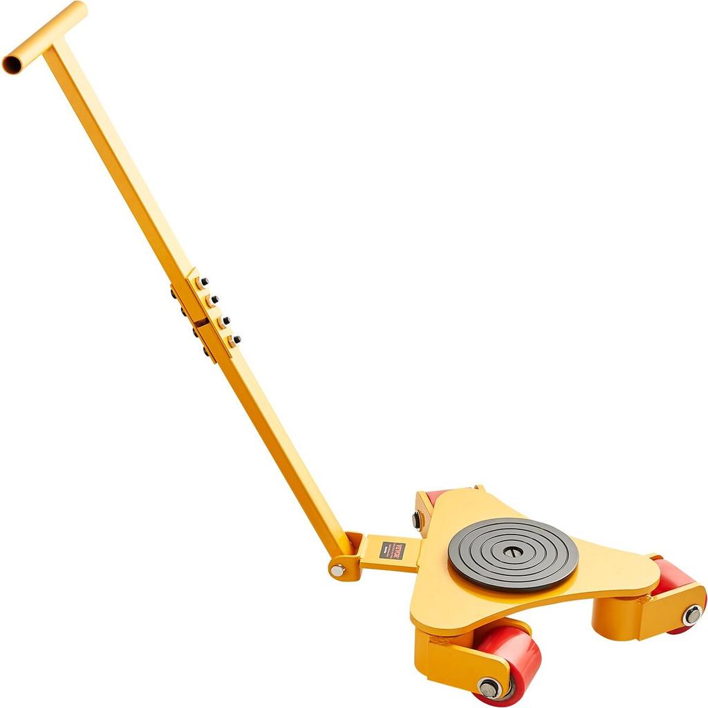 Machinery Skate Dolly, 6614 LBS/3T Industrial Machinery Mover with Handle, Carbon Steel Machinery Moving Skate with 3 360° Swivel PU Wheels, 360°