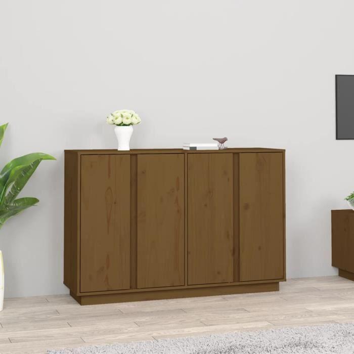 814497 vidaXL Buffet Marron miel 120x35x80 cm Bois massif de pin