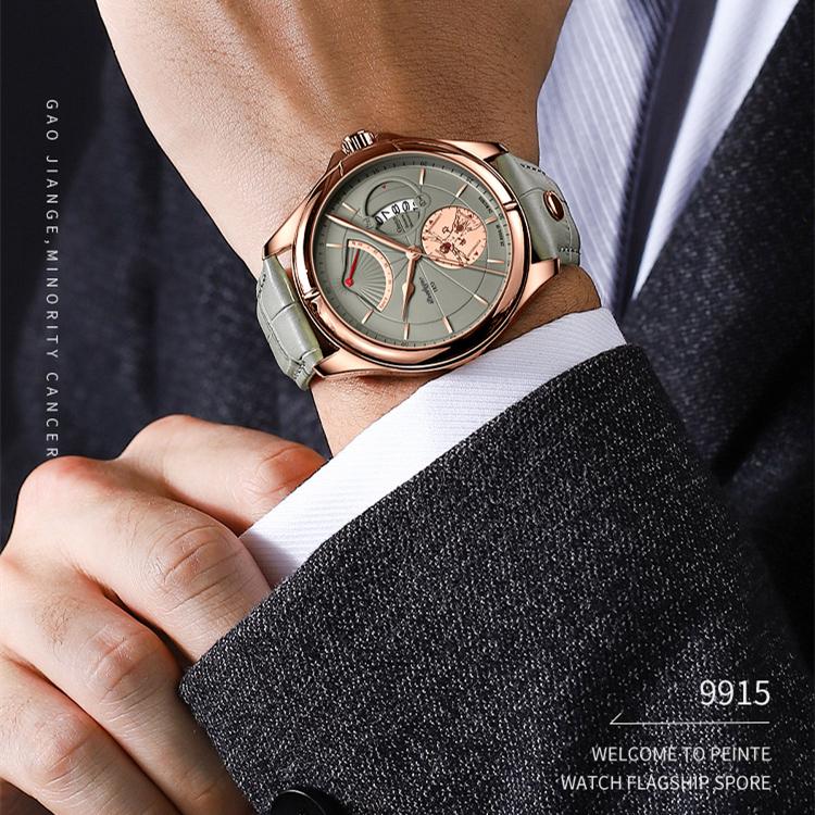 POEDAGAR Новые роскошные мужские часы высшего бренда, мужские водонепроницаемые деловые мужские кварцевые часы