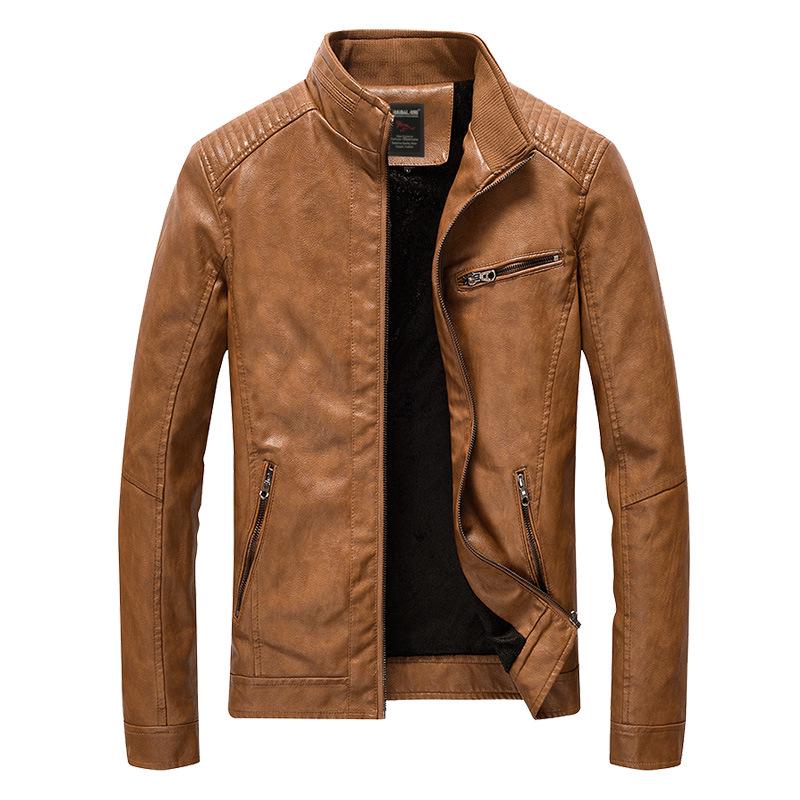 Men's Clothing And New PU Leather Jacket Men's Jacket Wash Thin Motorcycle Leather Jacket