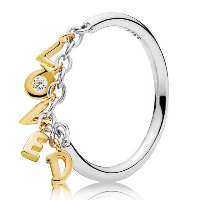 New 925 Sterling Silver Popular Ring Double Halo Rounded Eternity Radiant Teardrop Loved Script Crown Ring for Women Jewelry