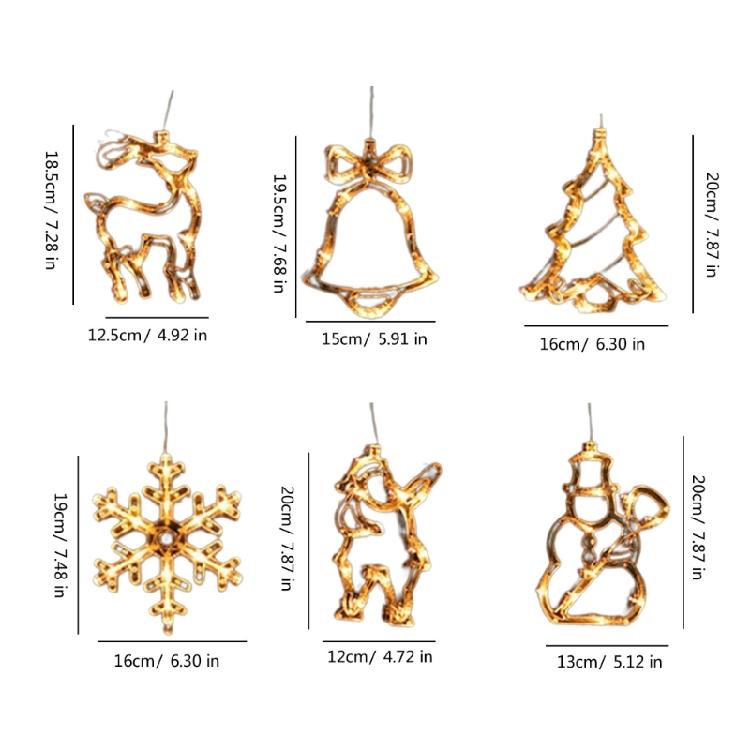 Seasonal Window LED Light Battery Operated Hanging Lamp for Christmas Home Decoration Stylish Holiday Window Adorment