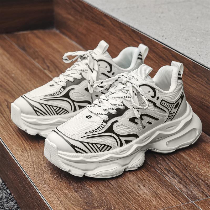 Летняя мужская обувь, новые дышащие сетчатые спортивные туфли, мужская трендовая универсальная повседневная обувь для бега на платформе, модная обувь для пап