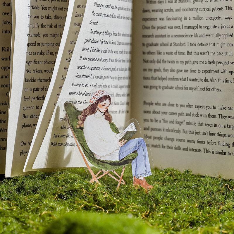 30Pcs/Pack Aesthetic Decals Labels Reading Girl Stickers Decorative Diary Album Material Scrapbooking Supplies