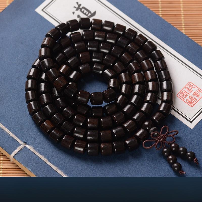 Красный сандал, Черный сандал, Эбеновое дерево, Черный сандал, Бусины Будды, Браслет Вэньвань из сандала 108 бусин.