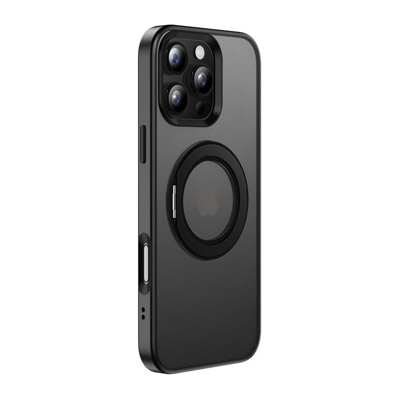 Чехол-книжка с магнитным креплением, вращающимся на 360 градусов, для iPhone 16, 15 Pro Max, 14 Pro, с мягким краем, противоударный, прозрачный матовый чехол для телефона