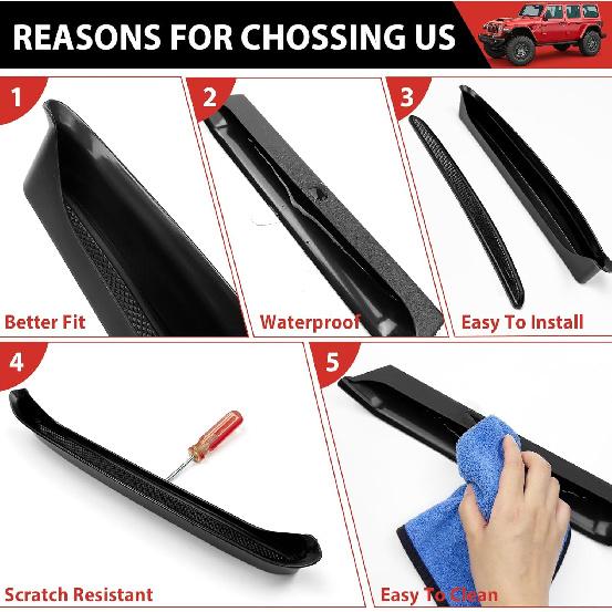 Grab Bar Tray For 2018- Jeep Wrangler JL/4XE Jeep Gladiator JT AccessoriesAccessories Storage Bin Organizer Grab Handle Box Passenger Side Grab Tray