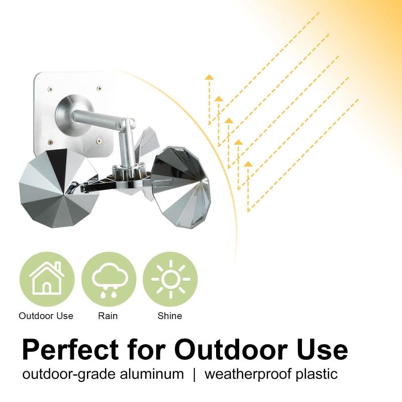 Bird Repellent Reflective Swivel Carbon Steel Angle Adjustable Outdoor Bird Repellent Wind Powered Scare Devices For Yard Garden