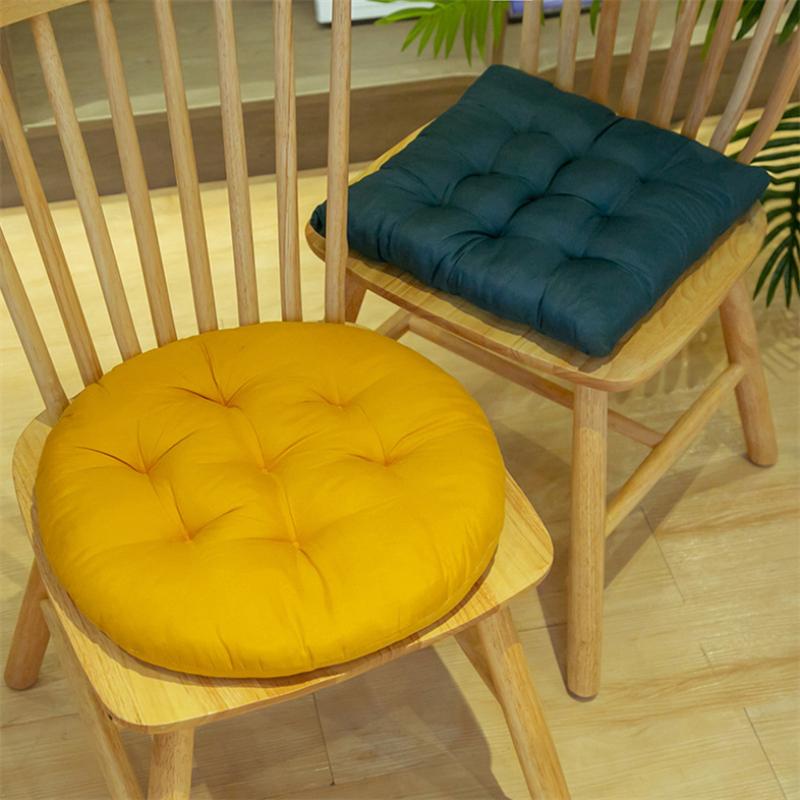 Чистый цвет, круглая квадратная подушка для автомобильного кресла, студенческий офисный коврик, простая зимняя домашняя обеденная декоративная подушка, татами, уличный коврик