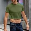 Men's Half Cut Casual Beach Round Neck Short Sleeved Top
