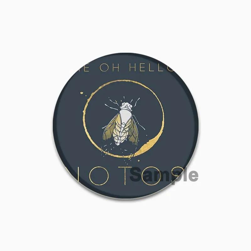 32/44/58mm Time Gear Quote Brooch On Backpack, Handmade Round Brooches, Cute Pins, Anime Icon Badges for Clothes