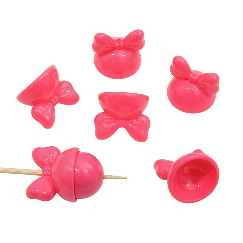 4 шт. 20 мм акриловые бусины с бантиком в виде кролика, подвески для ожерелья, брелок, сделай сам, изготовление ювелирных изделий