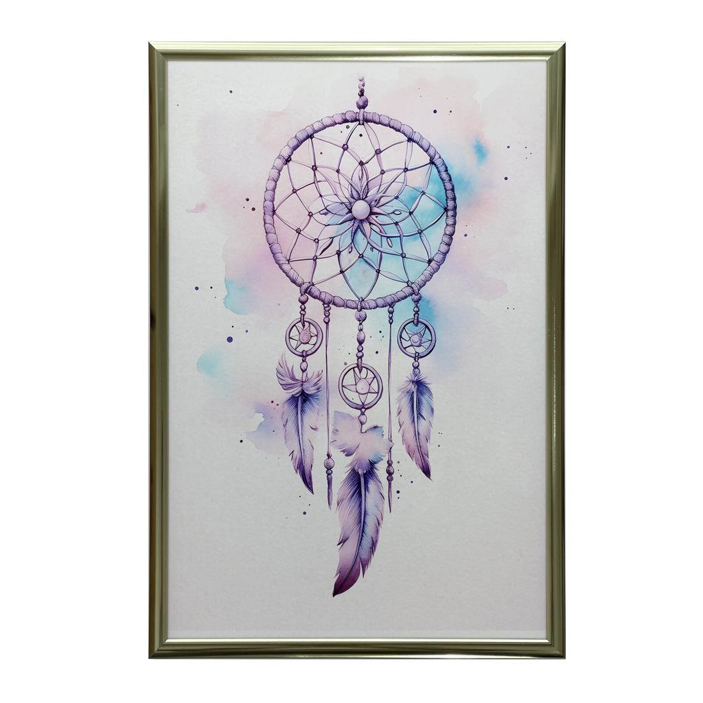 Łapacz Snów Łapacz Snów, 70X100 Cm, Rama Drewniana Ciemny Brąz, Papier Matowy 230 Gsm