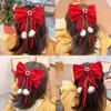 Red Velvet Bows Hair Ribbons Scrunchies for Women Girls Long Elastic Hair Ties Headwears Female Kids Styling Tools