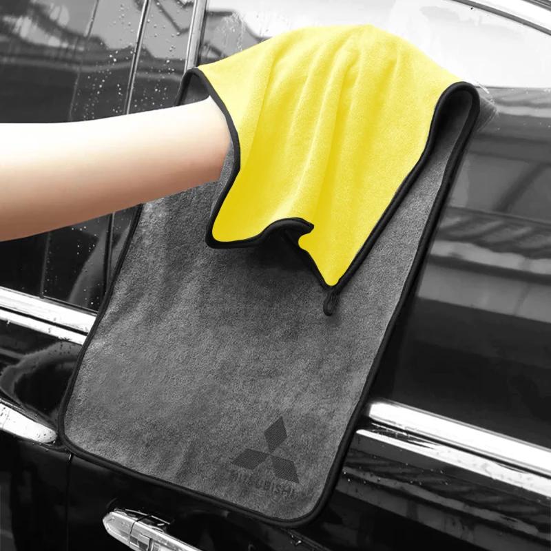 Microfiber Towel Car Wash Cloth Auto Cleaning Drying Cloth Accessories For Mitsubishi Lancer 9 Outlander Pajero ASX EX L200 Colt