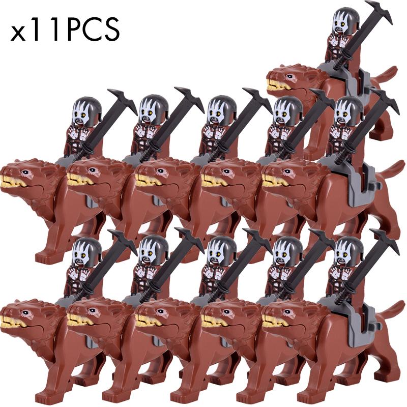 Средневековый лотр Фигурки Орк Солдаты Разбойник Варгр Волк Слон Маунт Рыцари Строительные блоки Кирпичи Игрушки для детей Подарки