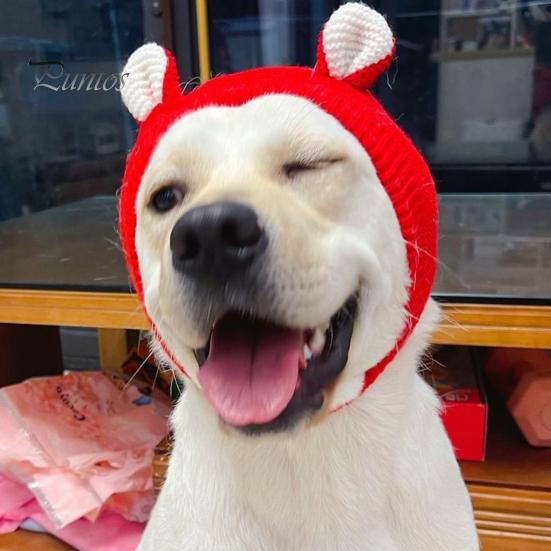 Children Hat Winter Pet Cap Knitted High Elasticity Keep Warm Solid Color Ear Decor Toddler Boys Girls Beanie Photo Prop Headwear