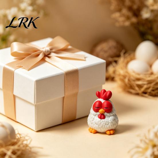 Красочная Мультяшная Фигурка Курицы, 3D-Печатная Милая Фигурка Цыпленка, Забавный Кавайный Декор, Коллекционная Статуэтка Животного Размером с Ладонь со Круглым Основанием