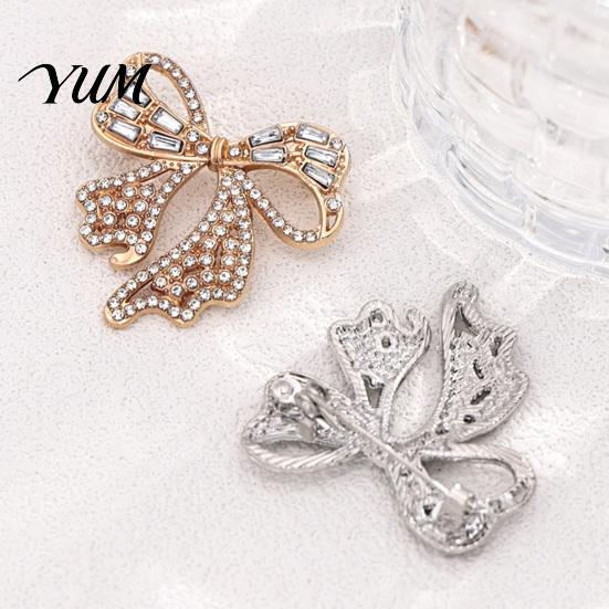 Women Jewelry Sparkling Rhinestone Bow Brooch, Mini Bowknot Shaped Lapel Fashion Accessory Pin, Clothing for Girls Pin