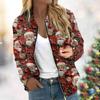 Women's Jacket Long Sleeve Lightweight Zipper Cropped Floral Printed Outerwear Casual Quilted Jacket With Pockets