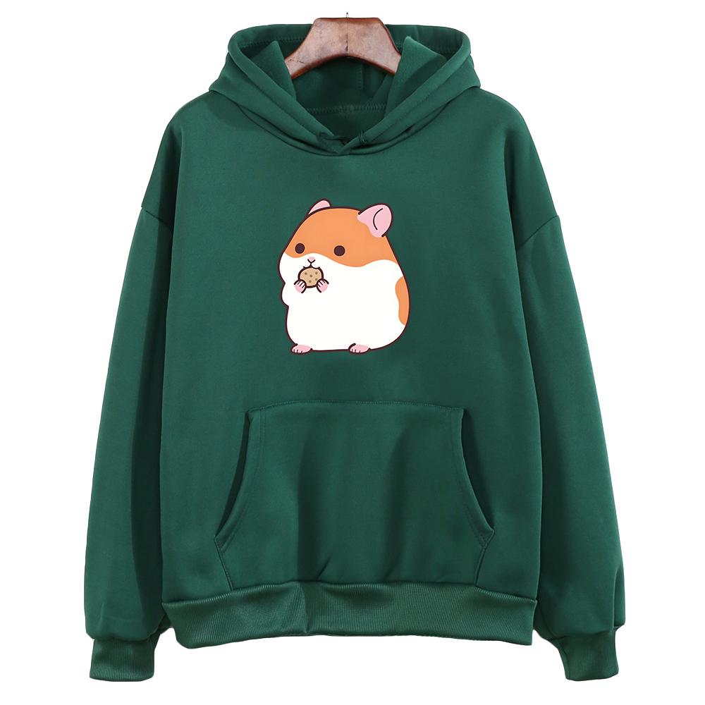 Hamster Hoodie Animal Cartoon Sweatshirts Streetwear Kawaii Cute Winter Pullover Regular Fit for Boys/Girls Long Sleeve Soft Top