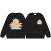 Casablanca Streetwear Oversized Cotton Hoodless Sweatshirt With Letter Print 380g Heavyweight Crewneck Pullover Men