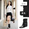 Mezzanine retro Hong Kong style cool boots summer new one-word sandals versatile flat sandals beach women's shoes tide