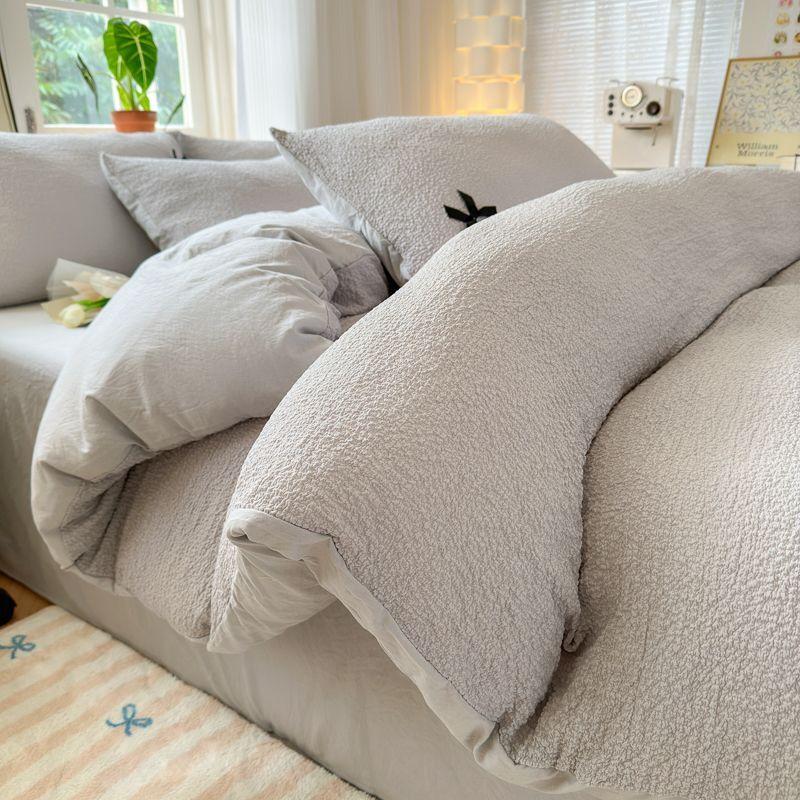 Популярный комплект пододеяльников Ins Bubble Washing Постельное белье Простыня Однотонная простыня для студенческого общежития для девочек