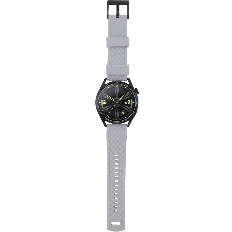 ERBORD Universal Silicone Strap 22mm, Dual Color, Gray / Black / Black Buckle