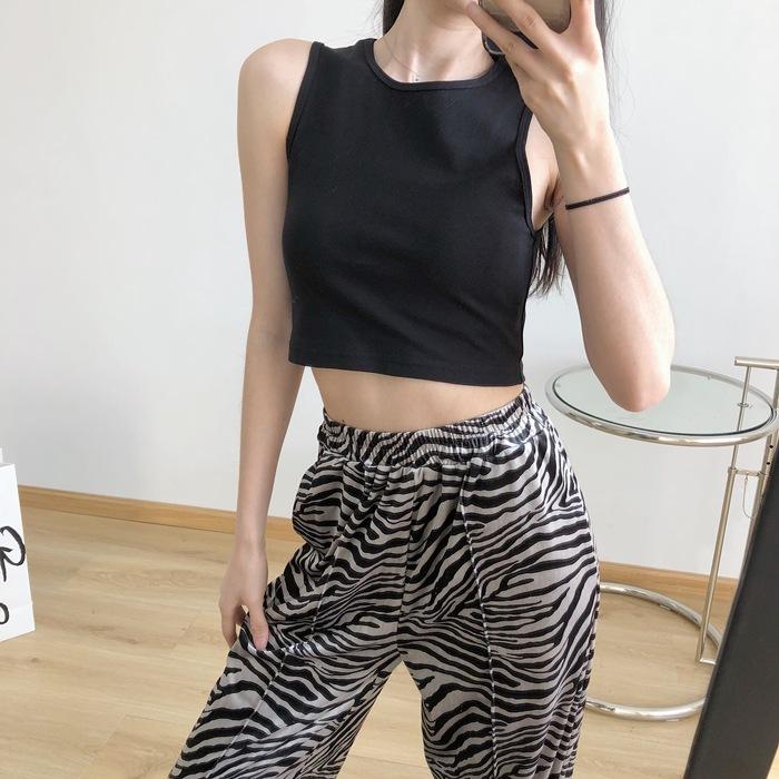 Повседневный топ на бретельках, черный укороченный топ с бретелькой на шее, женские летние майки, однотонный камзол, модный женский укороченный жилет без рукавов