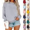 Women Winter Tops Women's Long Sleeve Sweatshirt Casual  Loose Fit Pollover Fleece Tops
