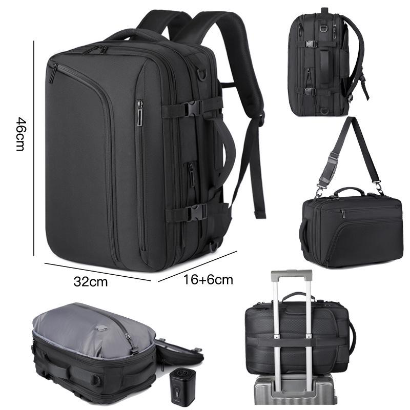 Multifunctional Travel Laptop Backpack, Expandable Vacuum Compressible Carry-On, Single Shoulder Bag for Men and Women