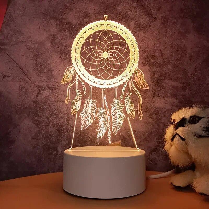 3D лампы акриловые светодиодные ночные огни медведь динозавр детский ночник светодиодный для украшения спальни Рождественский декор сувениры для свадебной вечеринки